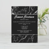 Faux Black Marble Texture Kijk lekker op 16 oktobe Kaart (Staand voorkant)