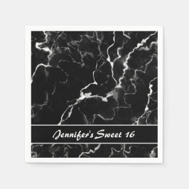 Faux Black Marble Texture Kijk lekker op 16 oktobe Servet