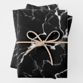 Faux Black Marble Texture Kijk uit Inpakpapier Vel (In situ)