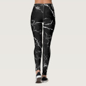 Faux Black Marble Texture Kijk uit Leggings (Achterkant)