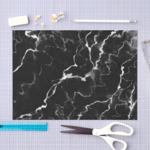 Faux Black Marble Texture Kijk uit Tissuepapier