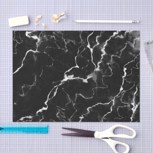 Faux Black Marble Texture Kijk uit Tissuepapier (Craft)