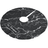 Faux Black Marble-textuur met aangepaste naam Kerstboom Rok (Gekanteld)
