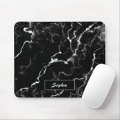Faux Black Marble-textuur met aangepaste naam Muismat (Met muis)