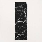 Faux Black Marble-textuur met aangepaste naam Yogamat (Voorkant)