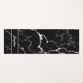 Faux Black Marble-textuur met aangepaste naam Yogamat (Voorkant (horizontaal))