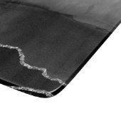 Faux Black Marged Agate Elegant Silver Glitter Snijplank (Hoek)