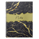 Faux Black Marmer Torn Gold Section  Notitieboek (Voorkant)