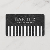 Faux black pattern comb barber visitekaartje (Voorkant)
