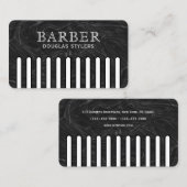 Faux black pattern comb barber visitekaartje (Voorkant / Achterkant)