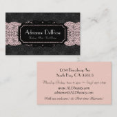 Faux Black Pink Lace Frans  Visitekaartje (Voorkant / Achterkant)