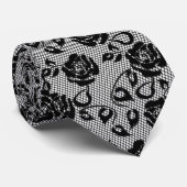 Faux Black Rozen Lace Fishnet Love Stropdas (Opgerold)