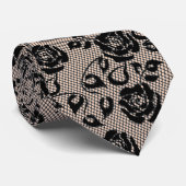 Faux Black Rozen Lace Fishnet Stropdas (Opgerold)