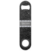 Faux Black Sequins Sparkles and Diamonds Speed Flessenopener (Achterkant)
