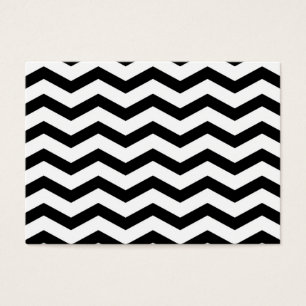 Faux Black White Foil Chevron Zig Zag Pattern Visitekaartjes