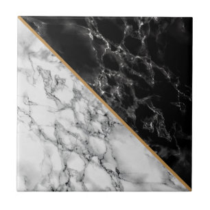 Faux Black & White Marble Stone - Luxe Tegeltje