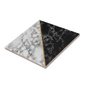 Faux Black & White Marble Stone - Luxe Tegeltje (Zijkant)