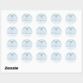 FAUX blauw glitter Eerste Communie Ronde Sticker (Vel)
