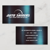 Faux-blauwe metaalgine visitekaartje (Voorkant / Achterkant)