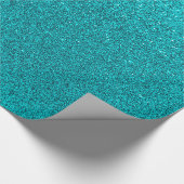 Faux Blauwgroen Blauwe Glitter Achtergrond Sparkle Cadeaupapier (Hoek)