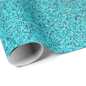 Faux Blauwgroen Blauwe Glitter Achtergrond Sparkle Cadeaupapier (Rol Hoek)