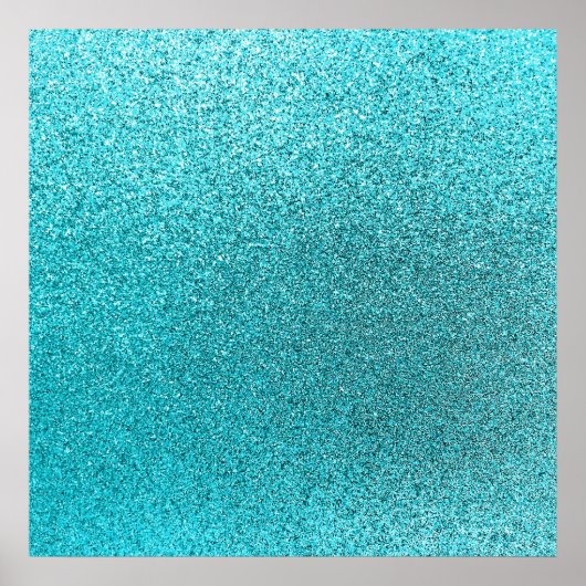 Faux Blauwgroen Blauwe Glitter Achtergrond Sparkle Poster (Voorkant)