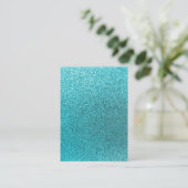 Faux Blauwgroen Blauwe Glitter Achtergrond Sparkle Visitekaartje (Staand voorkant)