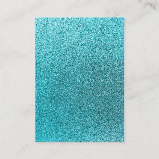 Faux Blauwgroen Blauwe Glitter Achtergrond Sparkle Visitekaartje (Voorkant)