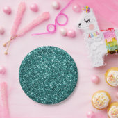 Faux Blauwgroen Glitter Party Paper Bord (Feest)