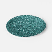 Faux Blauwgroen Glitter Party Paper Bord (Gekanteld)