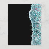 Faux blauwgroen glitterflyer flyer (Achterkant)