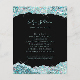 Faux blauwgroen glitterflyer flyer