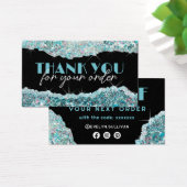 Faux blauwgroen glittersequentie met kortingskaart visitekaartje (Bureau)