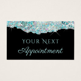 Faux blauwgroen glittersequentiekaart voor benoemi visitekaartje