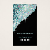 Faux blauwgroen Iridescent Glitter-pakket Visitekaartje (Achterkant)