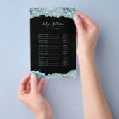 Faux blauwgroen iriserende glitter prijslijst flye flyer (Hand)