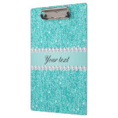 Faux Blauwgroen Sequins en Diamonds Klembord (Links)