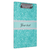 Faux Blauwgroen Sequins en Diamonds Klembord (Rechts)