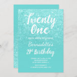 Faux blauwgroen turquoise glitter ombre 21st Birth Kaart<br><div class="desc">Faux blauwgroen turquoise glitter ombre op blush roze 21st Birthday Een moderne 21ste verjaardag uitnodiging van de Birthday met moderne, originele en eenvoudige faux blauwgroen turquoise glitter uitnodiging en handgeschreven stijl borsteltypografie . Als u een gewijzigde en aangepaste tekst nodig hebt, aarzel dan niet om contact met mij op te...</div>