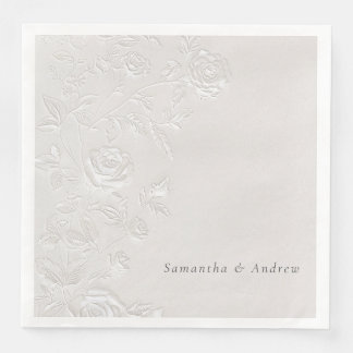 Faux Blind Embossed Arch Wedding Napkins Elegant  Servet