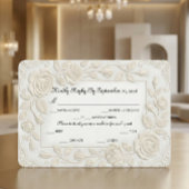Faux Blind Embossed Floral Sculpture Ivory RSVP Kaartje