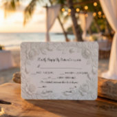 Faux Blind Embossed Rose Floral Bas-Relief Effect RSVP Kaartje