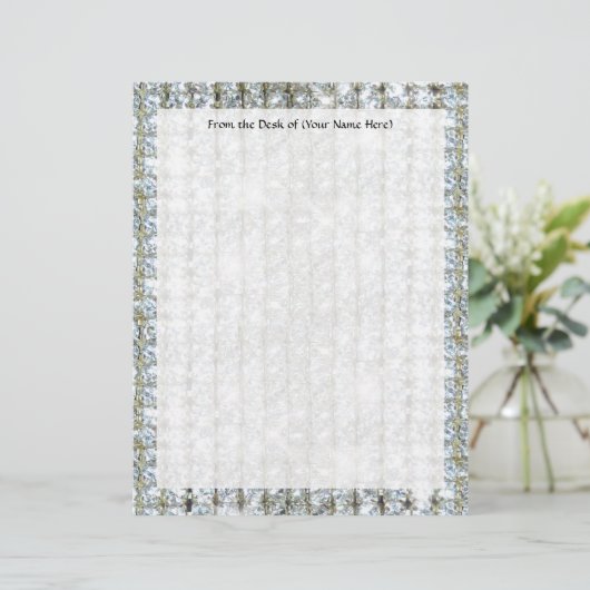 Faux Bling Custom Letterhead Papier (Staand voorkant)