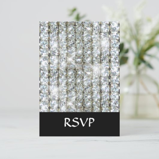 Faux Bling RSVP Kaartje (Staand voorkant)
