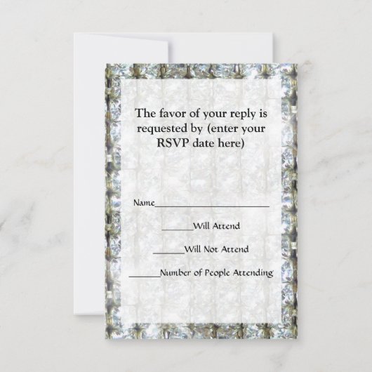 Faux Bling RSVP Kaartje (Achterkant)