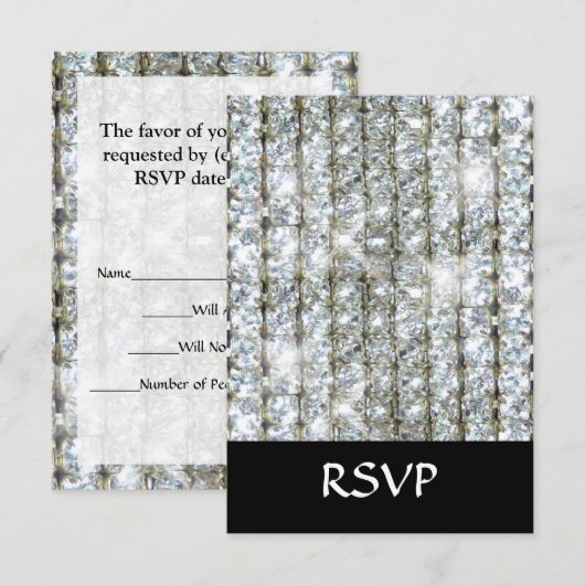 Faux Bling RSVP Kaartje (Voorkant / Achterkant)