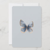 Faux Blue Denim Butterfly Birthday Kaart (Achterkant)