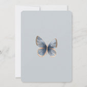 Faux Blue Denim Butterfly Wedding Kaart (Achterkant)