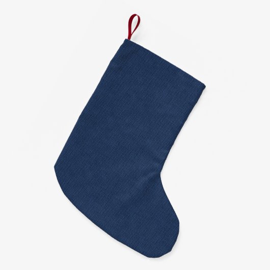 Faux Blue Denim Fabric Christmas Stocking Kleine Kerstsok (Voorkant (Hangend))