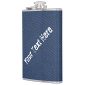 Faux Blue Denim Fabric Fles met aangepaste tekst Heupfles (Links)